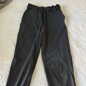 grey paper bag Lululemon pants